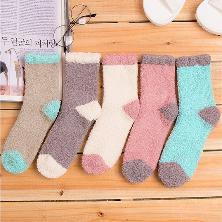 준캡 남자 여자 성인 학생 중목 후리스원단 투톤파스텔 수면양말