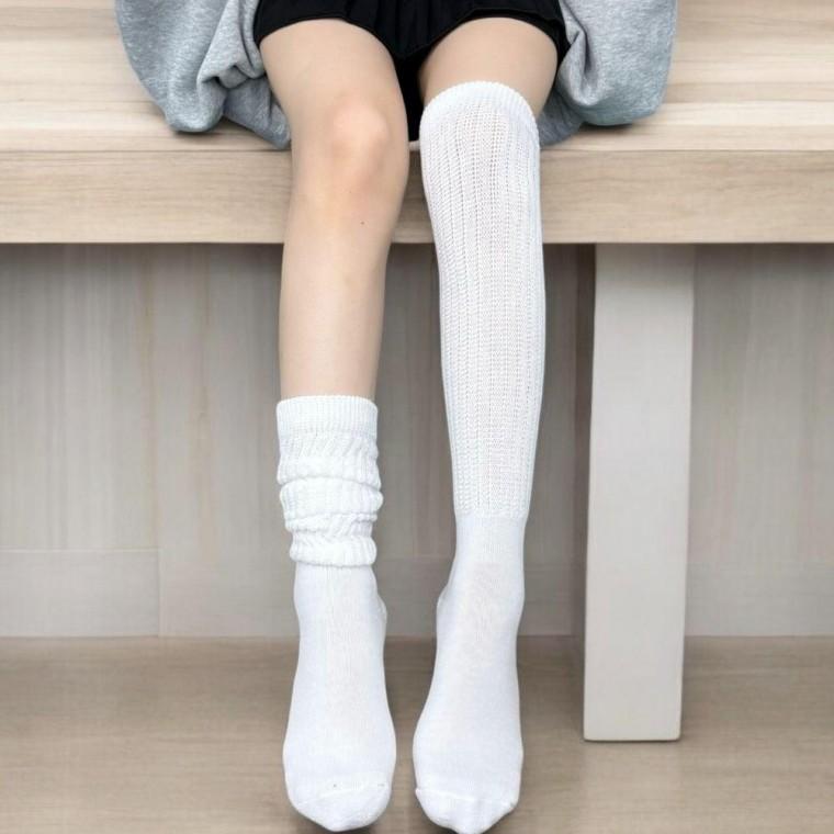 종아리 부츠 양말 오버 니삭스 화이트 긴양말 롱삭스 니하 이삭스
