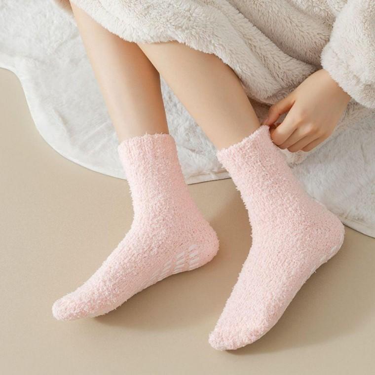 논슬립 수면 양말 임산부 보온 극세사 파스텔 긴수 면양말 남여 곡용 산후 조리 산모