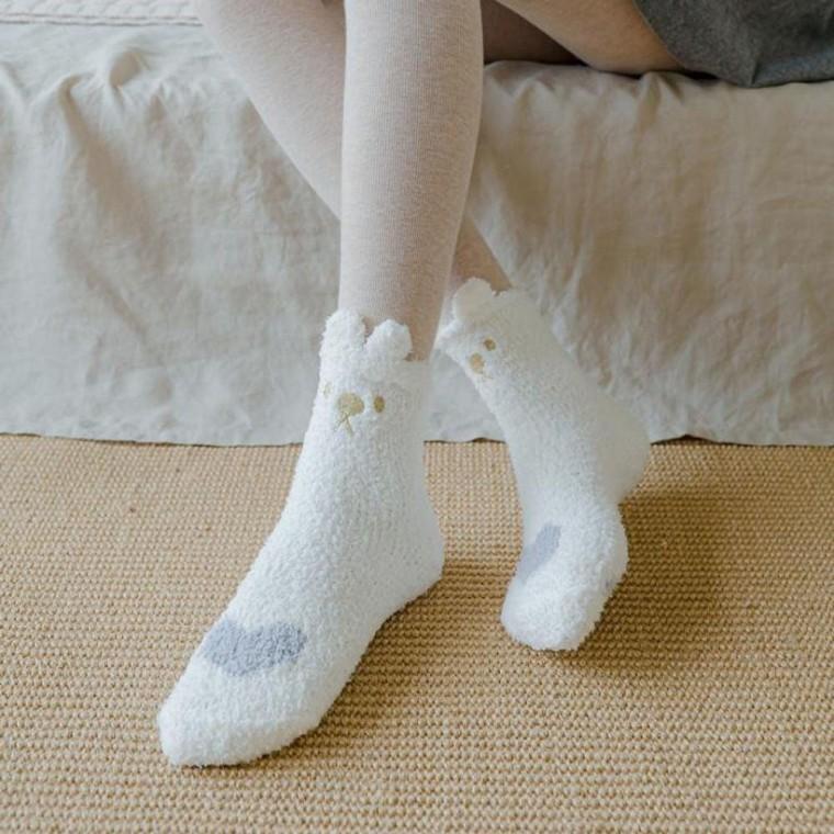 수면 양말 겨울 털양말 따뜻한 중목 남녀 공용 포근 홈웨어 데일리 패션 포근수 면양말