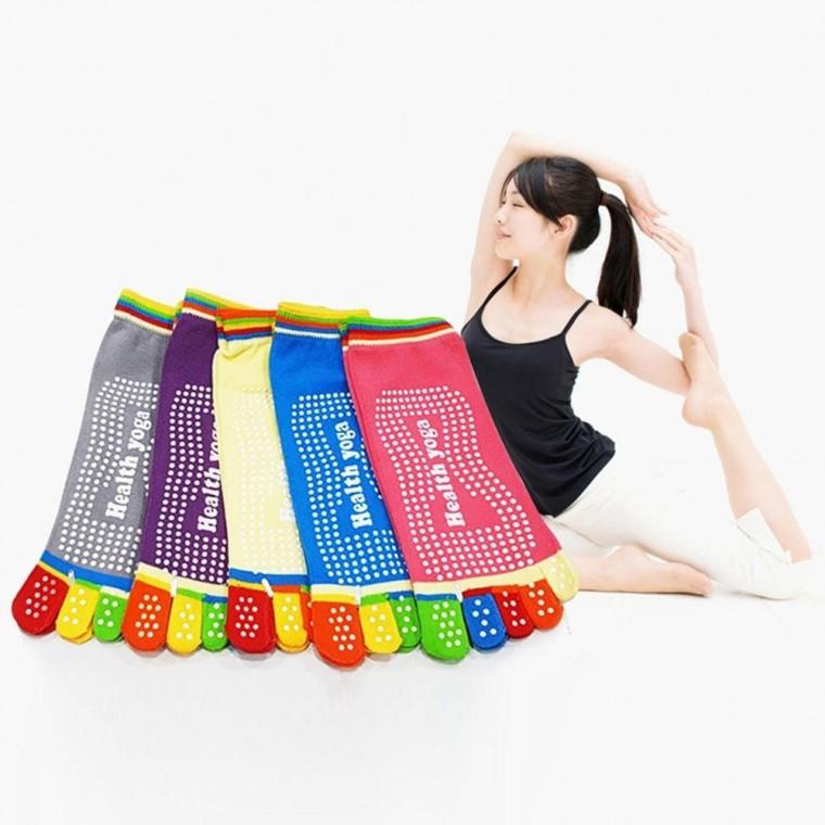 요가 필라테스 헬스 레인보우 컬러풀 발가락 양말 삭스 니삭스 토삭스요가긴 워머 운동