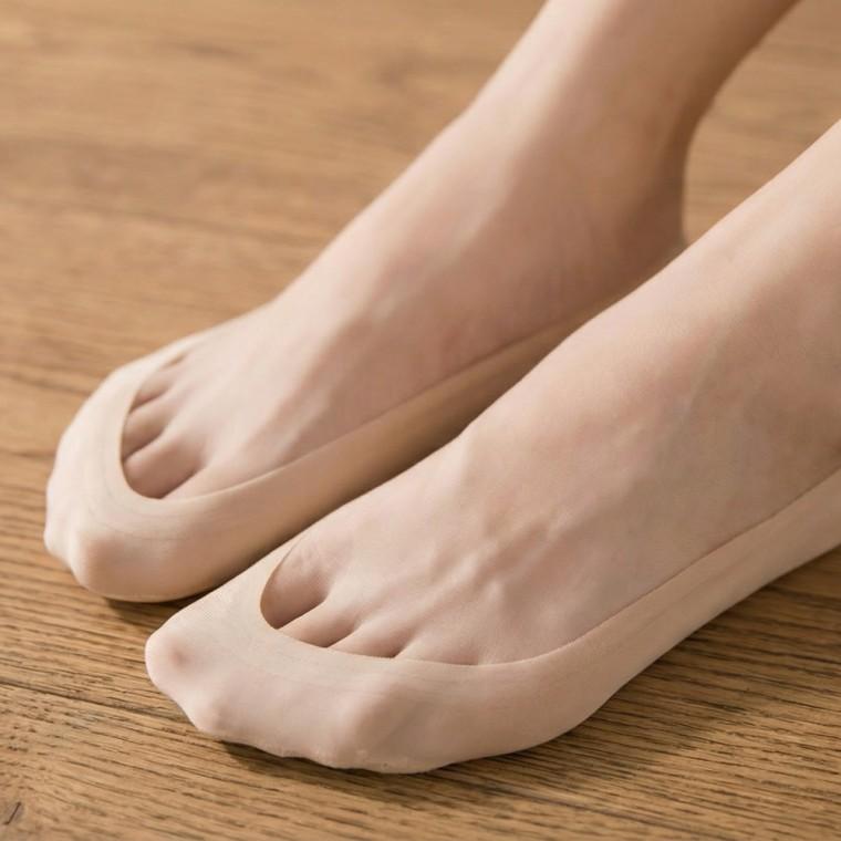 여성용 아이스 실크 보트 양말 덧신 페이크 하이힐 로퍼 논슬립 패션 삭스