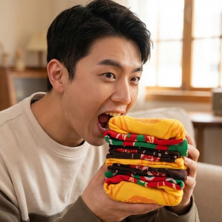 햄버거 양말 선물 세트  웃긴 핫템 친구 놀리기 마니또 생일 의미없는 인싸템
