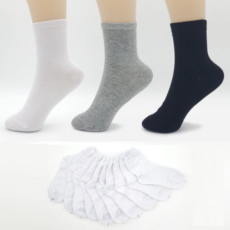 여자 캐주얼 심플 패션 무지 중목양말 10켤레 묶음