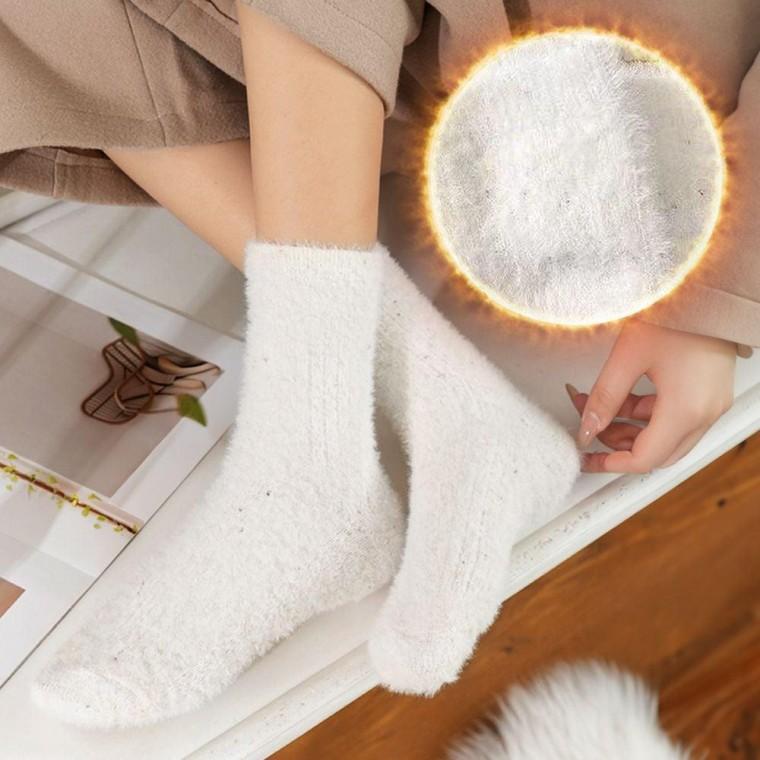 여성 겨울 양말 도톰한 보온 앙고라 삭스 부드러운 중목 6컬러 장목 여자 패션 두꺼운