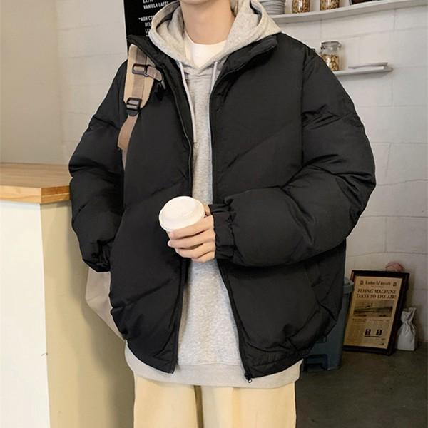 남성 데일리 사선 포인트 블랙 패딩 점퍼 IS-JP03