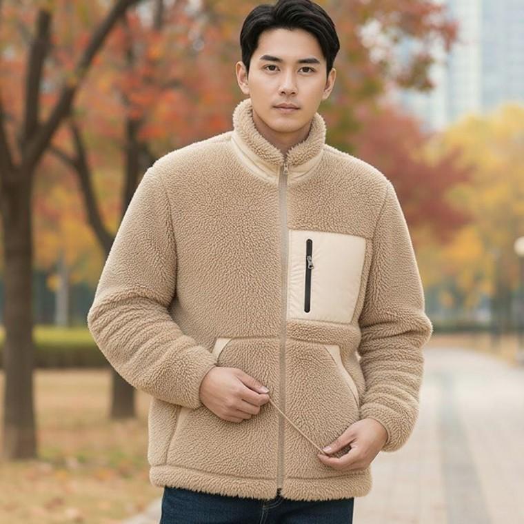 남자 여자 겨울 외출 사무실 실내 기모 안감 배색 가벼운 후리스 자켓 항공 잠바 점퍼