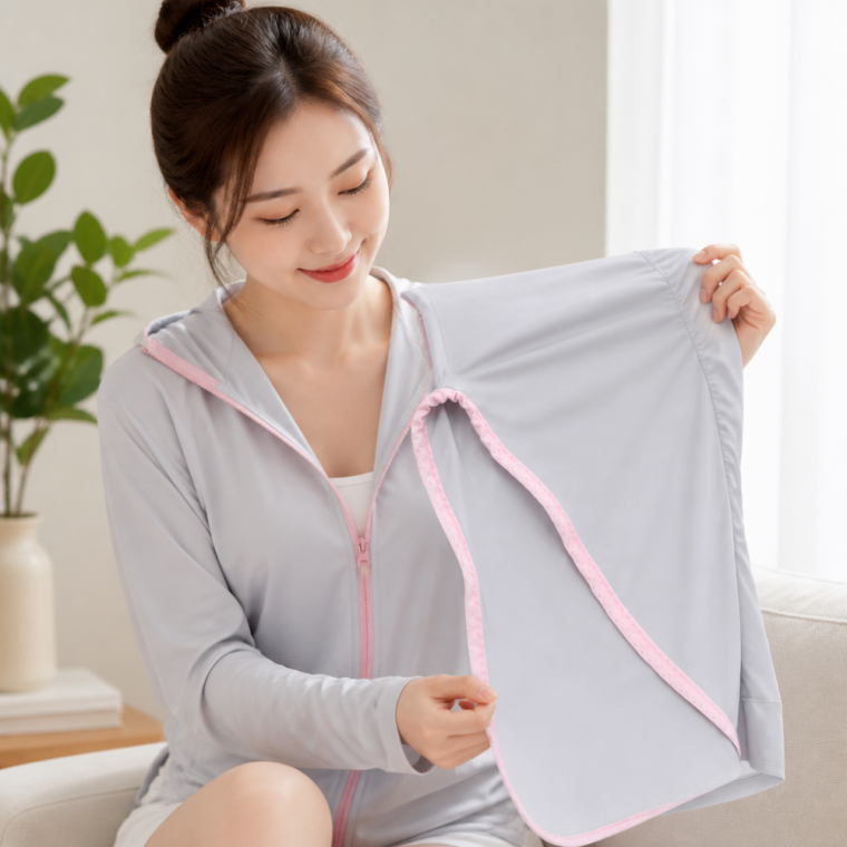 그레이 후드집업 자외선차단 햇빛가리개 바람막이 점퍼