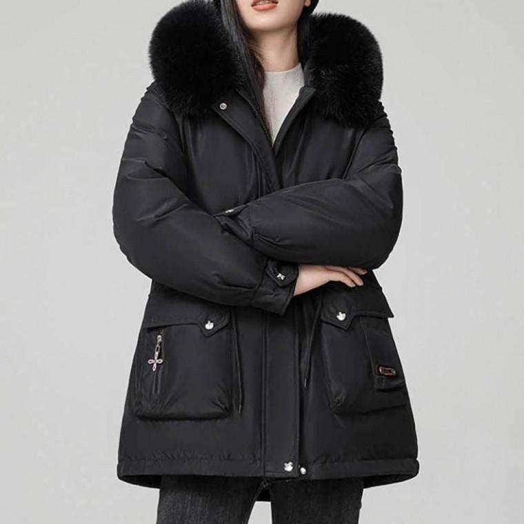 가볍고 따뜻한 소재 탈부착 후드 허리 스트링 여성 외출 점퍼 누빔 패딩 겨울 경량 이너