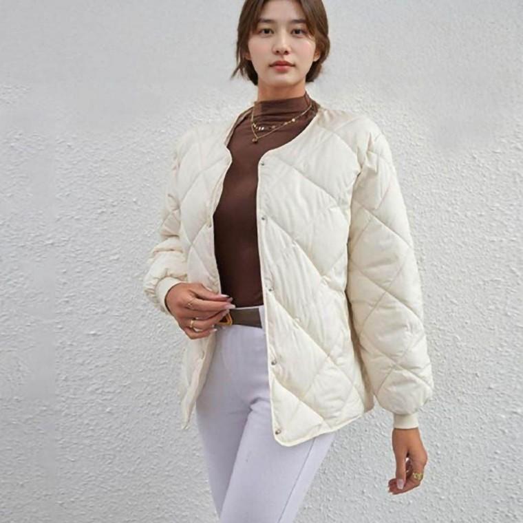 여성 가벼운 외출 이너 누빔 디자인 퀄팅 패딩 항공 잠바 여자 점퍼 겨울 등산복 봄가을