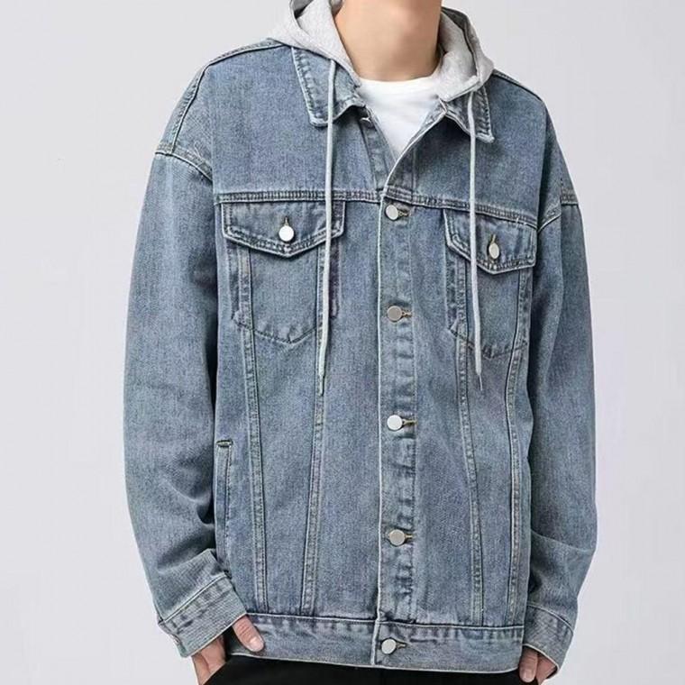 남녀 공용 캐주얼 스타일 워싱 핏 데님 후드 청 자켓 남성봄 잠바 점퍼 야구 겨울 여자