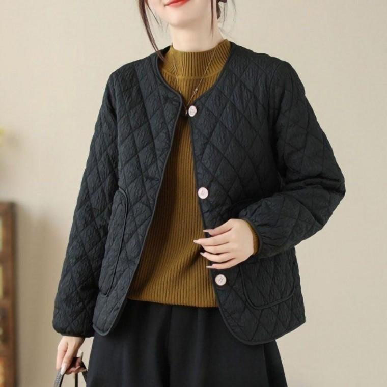 여성 다이아 패턴 네오플랜 따뜻한 예쁜 재킷 아우터 겨울 점퍼 잠파 패딩 여성롱 오리털
