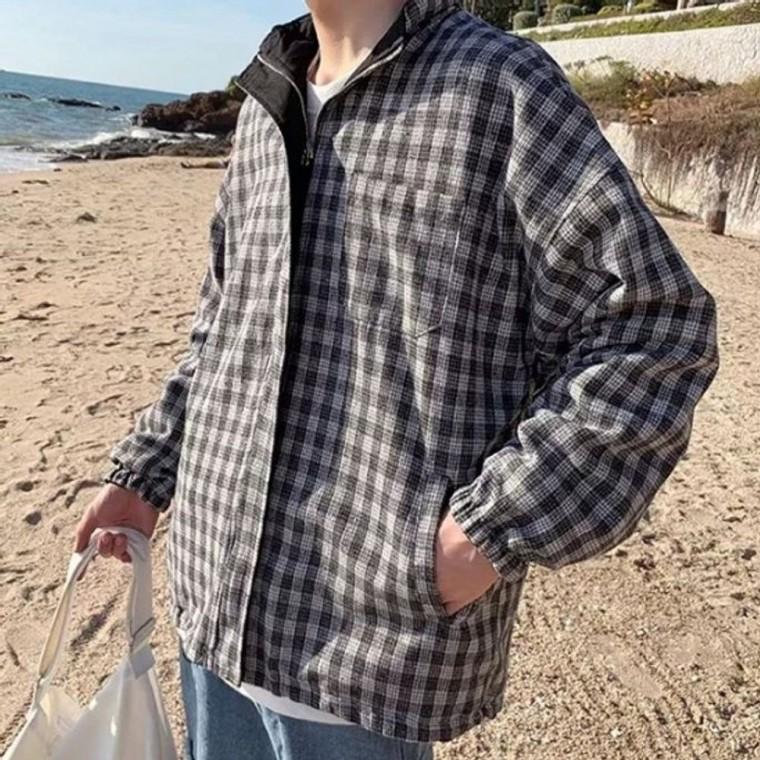 가을 잠바 점퍼 캐주얼 자켓 2색 남자 양면 봄 남성 남성봄 여름 바람막이 가죽 남자블