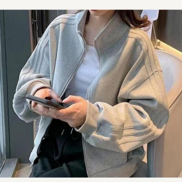 여자 하이넥 트레이닝 집업 점퍼 루즈핏 숏점퍼 자켓 간절기