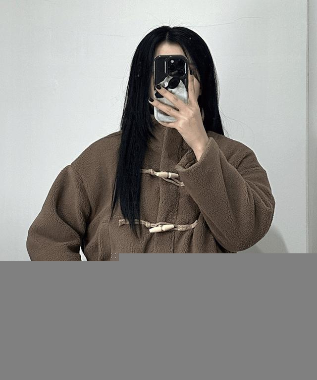 여성 떡볶이 양털 뽀글이 덤블 집업 퍼 자켓 [2color 누빔 안감 후리스 점퍼 숏 코트 아이보리 브라운]