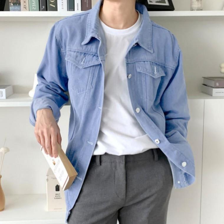 봄점퍼 자켓 청자켓 오버핏 아우터 트러커 간절기 재킷 남성 데님