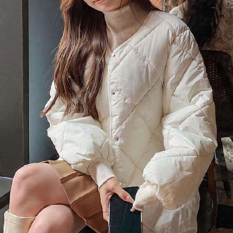 여성 베이직 누빔 자켓 데일리 아우터 점퍼