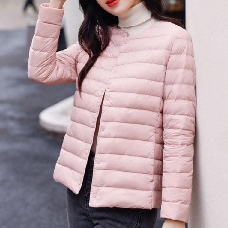 경량 패딩 덕다운 오리털 여성용 긴팔 가을 겨울 점퍼