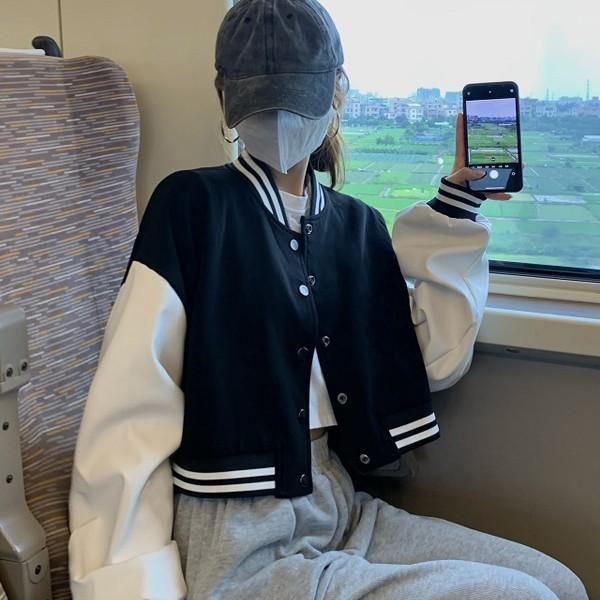 야구점퍼 데일리 여성 세미크롭 바시티점퍼 LK-J010