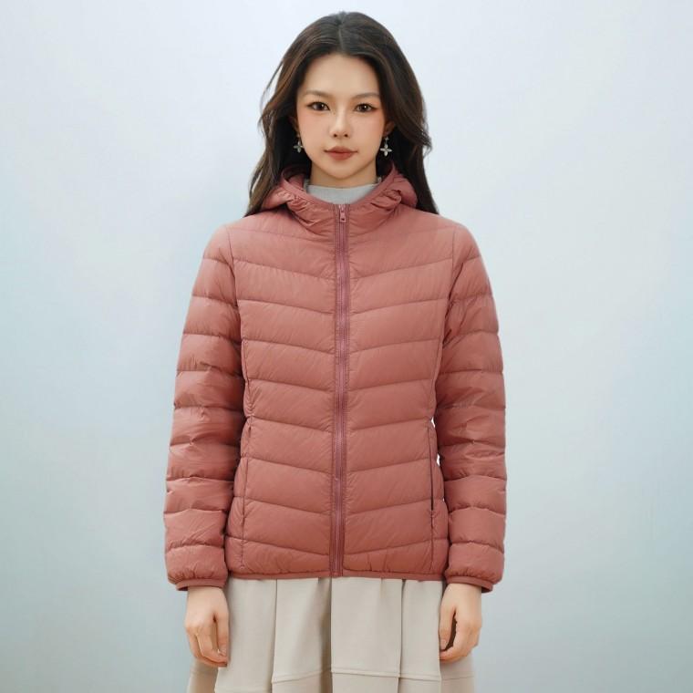 얇고 심플한 오리털 후드 패딩점퍼 SH1712