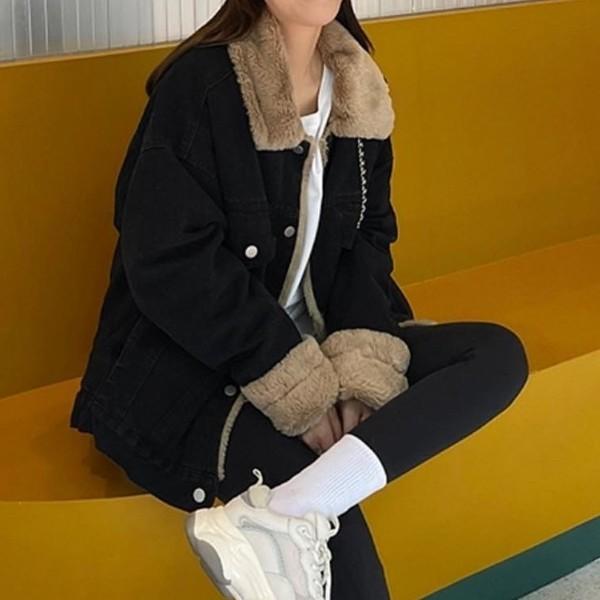 데님 퍼아우터 오버핏 실루엣 편안한 착용감 캐주얼한 분위기 스타일리쉬 여성 점퍼