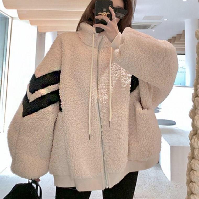 오버핏 가오리핏 예쁜 여성 양털 후리스 집업 자켓 아우터 겨울 점퍼 잠파 패딩 여성롱