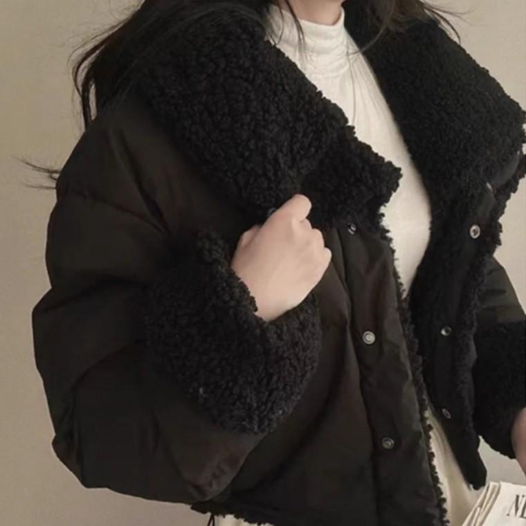 여자 양면 숏패딩 데일리 겨울 잠바 뽀글 점퍼