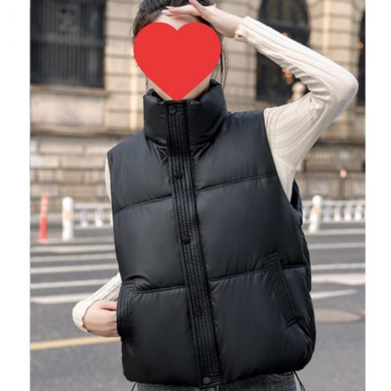 조끼 캐주얼 베스트 여성 경량조끼 숏 경량 레더 패딩 점퍼 여성 패딩