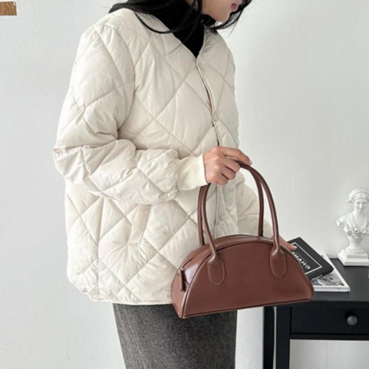 패딩 퀼팅 누빔 경량 경량 노카라 퀼팅패딩 여성 점퍼 누빔