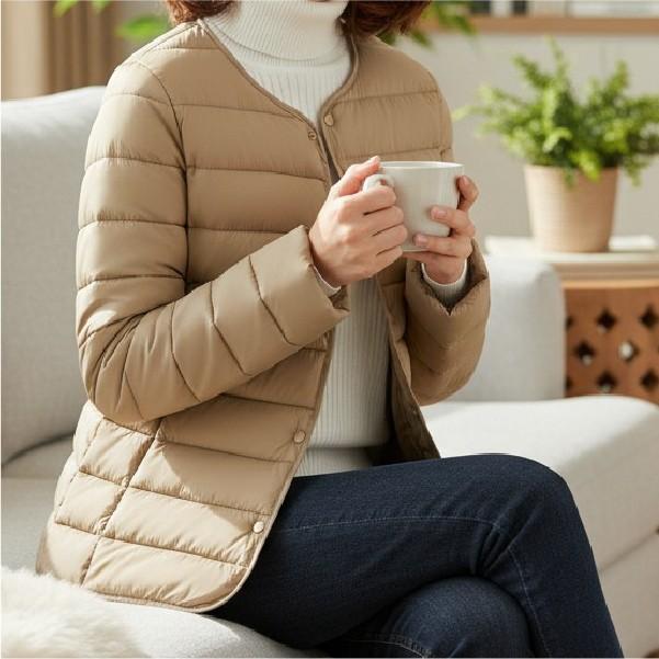 [지앤지] 데일리 경량 370g 이너 패딩 자켓 숏패딩 가벼운 겨울 자켓 슬림핏 여성 패딩 점퍼