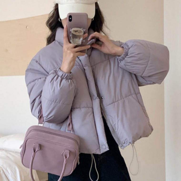 여성 하이넥 경량 숏패딩 크롭 패딩 점퍼 데일리 겨울 방한 여행 학교