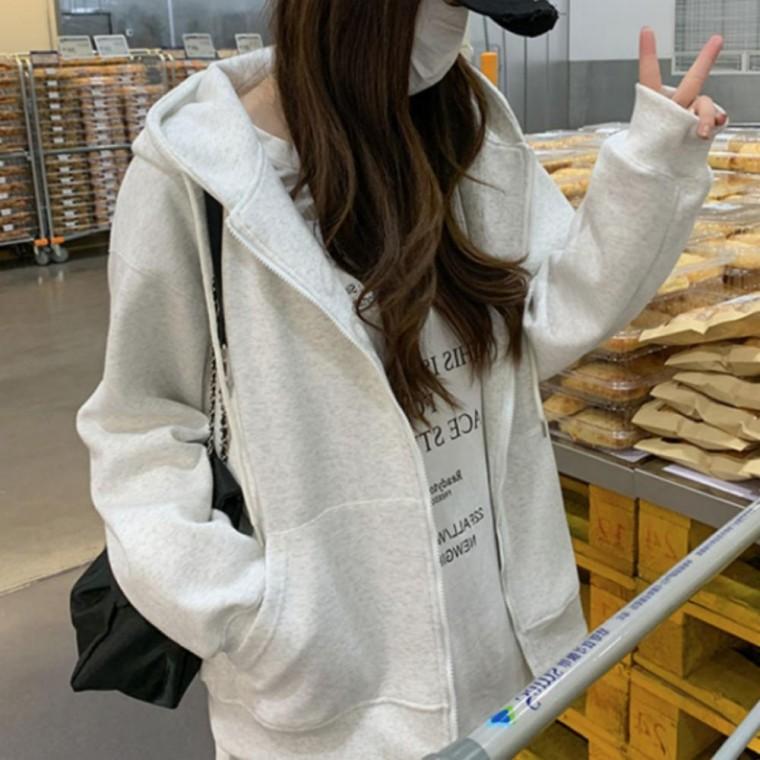 루즈 오버핏 후드집업 점퍼 커플 베이직 아우터 남녀공용
