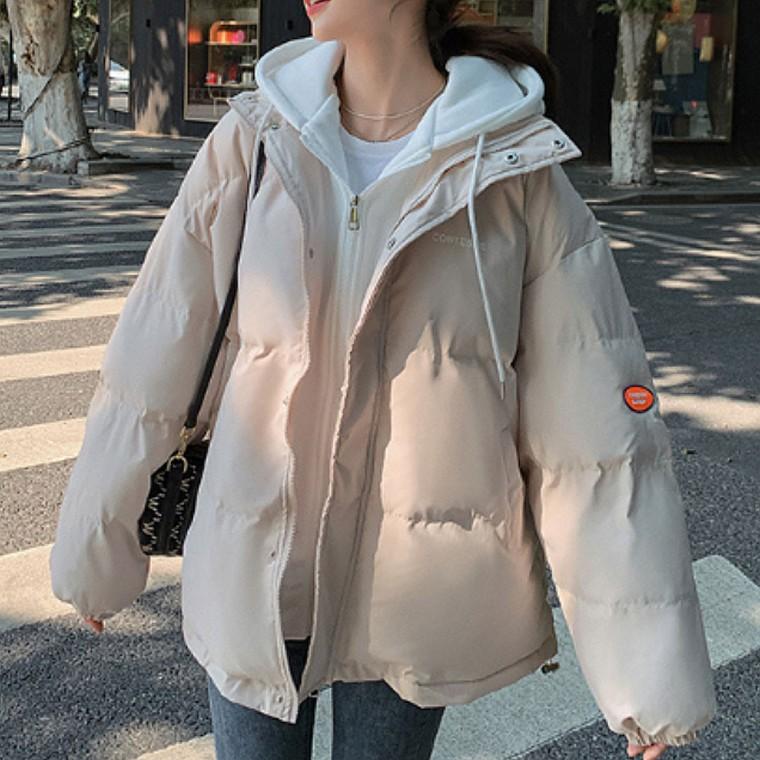여성 후드 레이어드 점퍼 경량패딩 데일리 아우터