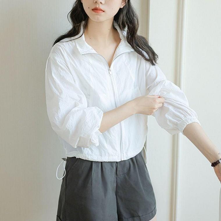 스트링 바람막이 트랙 자켓 여성 점퍼 봄가을 경량