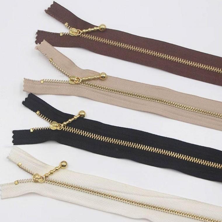 DIY 금속 지퍼 의류 점퍼 부자재 1PCS 40cm 금색 청동 가방 청바지 메탈 코일