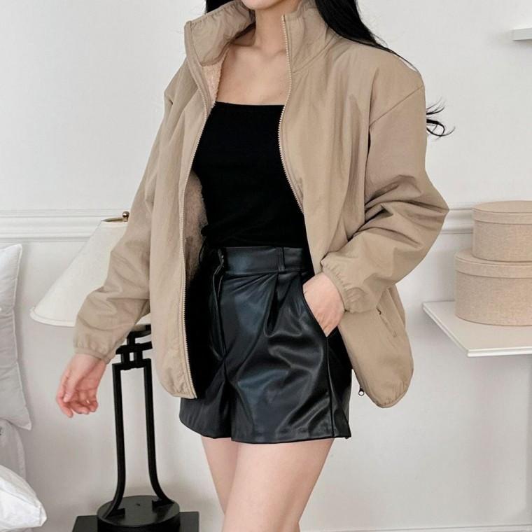레짓 여자 하프넥 집업 퍼 자켓 반집 업자켓. 점퍼 겨울 남녀 공용아 우터