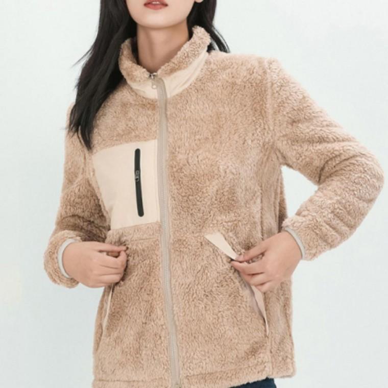 여성 빅포켓 후리스 집업 점퍼 양털 하이넥 퍼 사무실 겨울 남녀공용