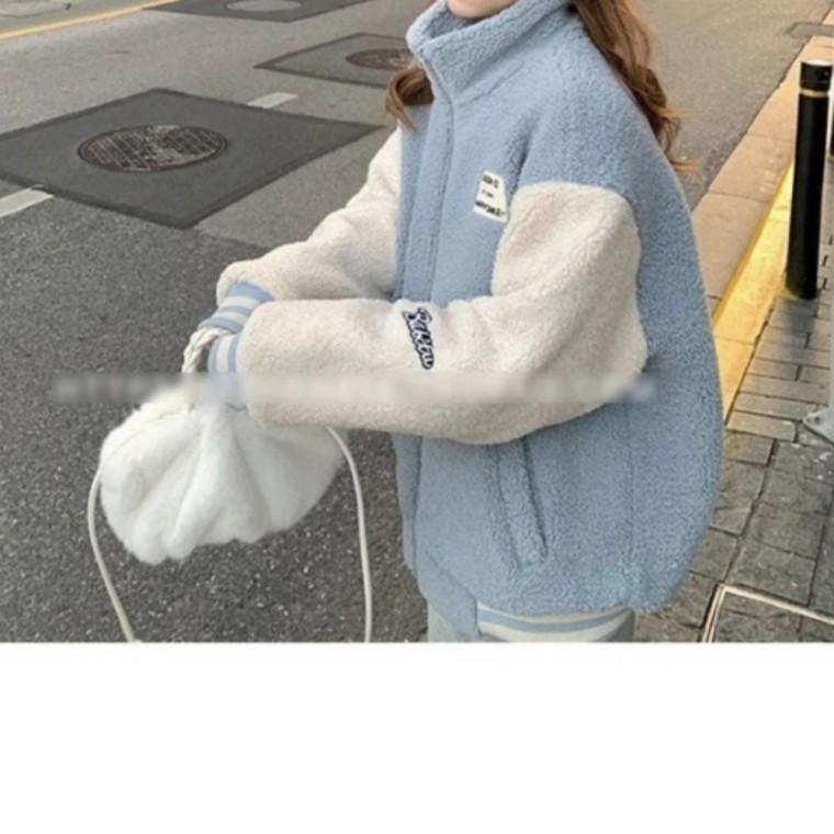 여성 캐주얼 뽀글이 후리스 후리스 가죽점퍼 자켓 따뜻한자켓 여성