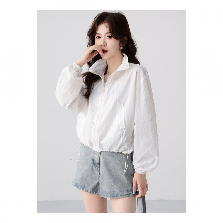 스트링 크롭 바람막이 점퍼 여름자켓 꾸안꾸 데일리룩 SS-066