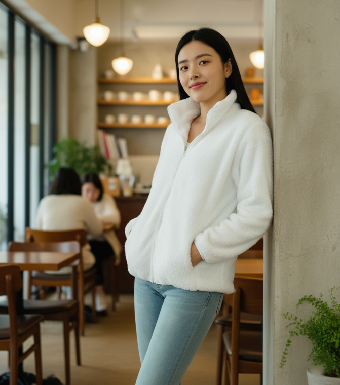 가벼운 후리스 플리스 집업 남여공용 캐주얼 점퍼