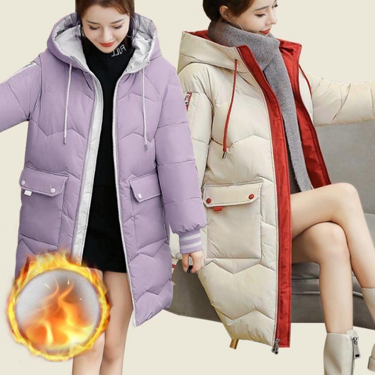 투웨이 포켓 롱패딩 여성 겨울 방한 경량 아우터 점퍼 겨울 화이트 등산복 구스다운 여성 웰론 돕바