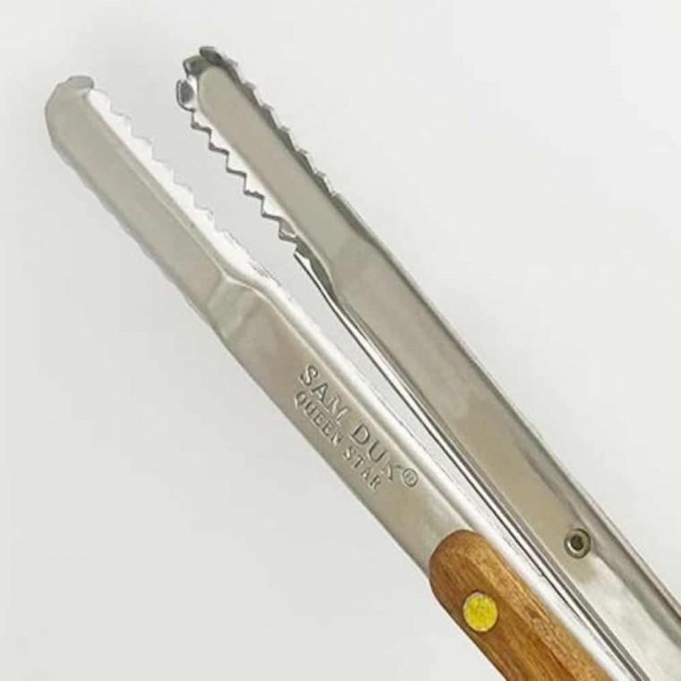 스텐 갈비집게(중) 스텐집게 스텐고기집게 주방집게 캠핑집게 고기집게 나무손잡이집게 손잡이집게 캠핑용