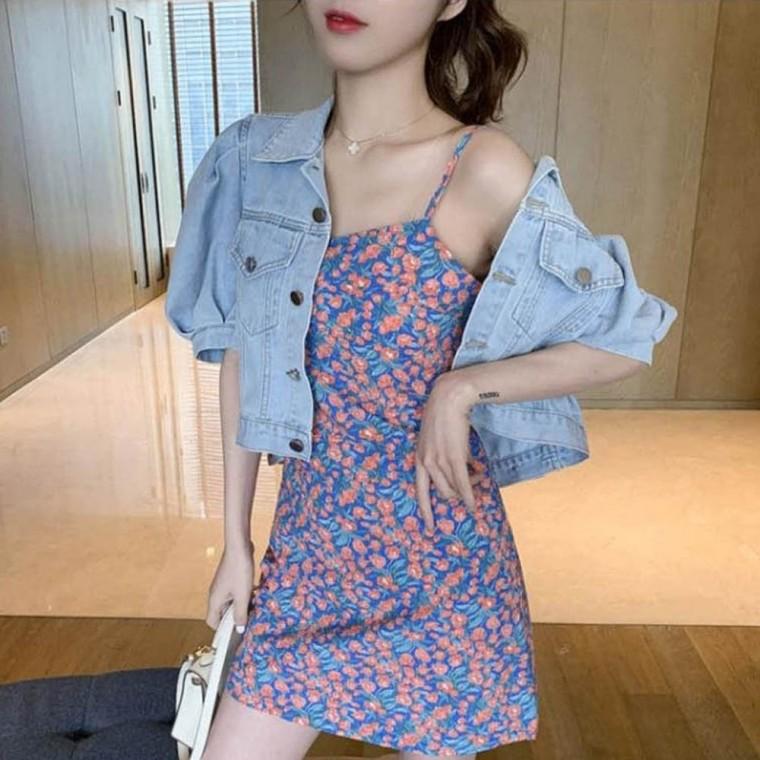 벌룬 반팔청자켓 여름 데님재킷 여성 크롭 숏 썸머 점퍼 캐주얼 스타일리쉬 활용도높은