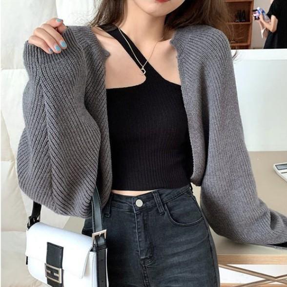 여성 볼레로 니트 크롭 가디건 아우터 여자 겉옷 간절기 숏 가을 점퍼