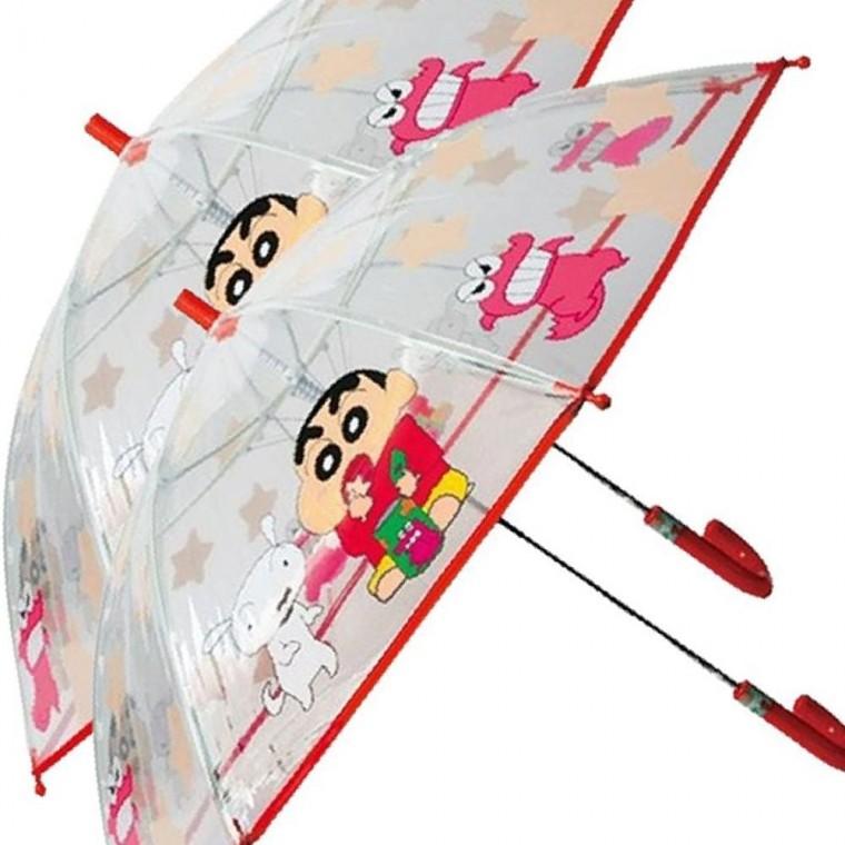 짱구 투명 장우산 초코비 레드 50cm 2P 초등 자동우산