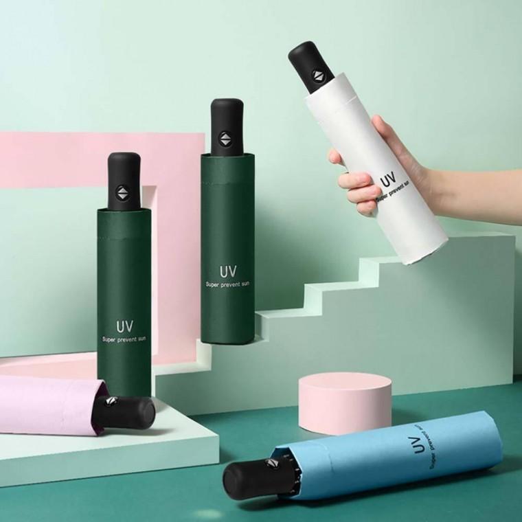 UV 단우산 튼튼한 3단 자동 우산 작은 여행용 가벼운 경량 초미니 접는 고급 접이식 선물 방수 암막 삼단