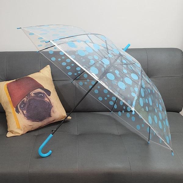 (ABM도매콜) 맑은하루 비닐우산 투명 땡땡이(색상랜덤)(55cm)