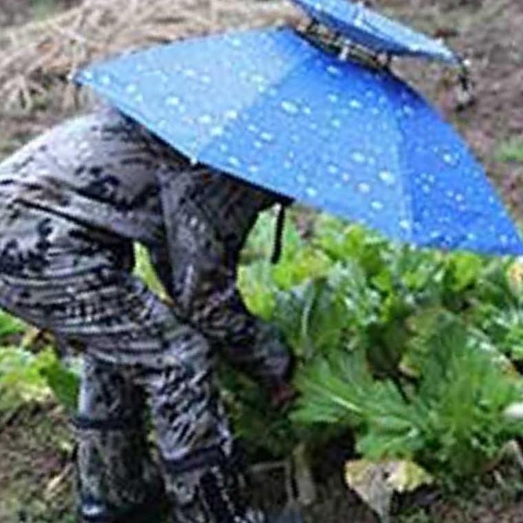손잡이 없는 농부 작업 모자 우산 햇빛 가리개 그늘막