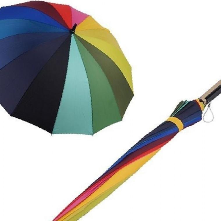 튼튼한 무지개 장우산 60cm 14K 발수가공