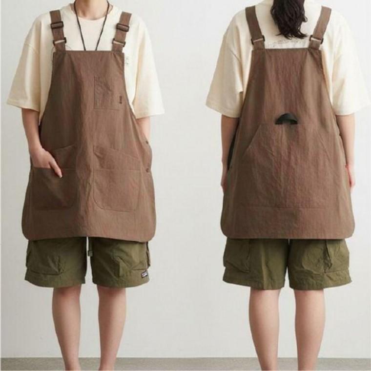 바리스타 멜빵 앞치마 여성 주방 카페 업소용 공방 화실 방수 작업용 원피스형 유치원